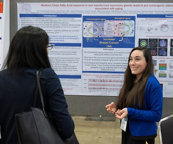 San Antonio, TX - SABCS 2025 San Antonio Breast Cancer Symposium @ SABCS Presenters and attendees during Poster Session here today, Thursday December 11, 2025. during the San Antonio Breast Cancer Symposium being held at the Henry B. Gonzalez Convention Center in San Antonio, TX. The symposium features physicians, researchers, patient advocates and healthcare professionals from over 90 countries with the latest research on breast cancer treatment and prevention. Photo by © MedMeetingImages/Todd Buchanan 2025 Technical Questions: todd@medmeetingimages.com