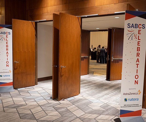 San Antonio, TX - SABCS 2025 San Antonio Breast Cancer Symposium @ SABCS Speakers and attendees during General Views here today, Thursday December 11, 2025. during the San Antonio Breast Cancer Symposium being held at the Henry B. Gonzalez Convention Center in San Antonio, TX. The symposium features physicians, researchers, patient advocates and healthcare professionals from over 90 countries with the latest research on breast cancer treatment and prevention. Photo by © MedMeetingImages/Todd Buchanan 2025 Technical Questions: todd@medmeetingimages.com