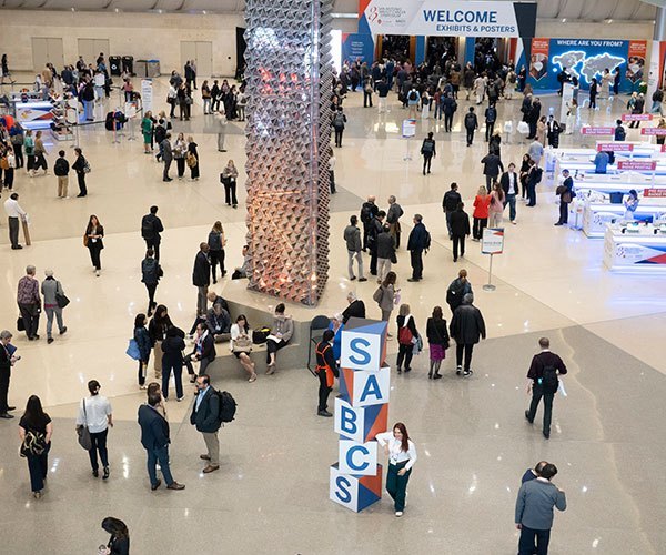 San Antonio, TX - SABCS 2025 San Antonio Breast Cancer Symposium @ SABCS Attendees during General Views here today, Friday December 12, 2025. during the San Antonio Breast Cancer Symposium being held at the Henry B. Gonzalez Convention Center in San Antonio, TX. The symposium features physicians, researchers, patient advocates and healthcare professionals from over 90 countries with the latest research on breast cancer treatment and prevention. Photo by © MedMeetingImages/Todd Buchanan 2025 Technical Questions: todd@medmeetingimages.com